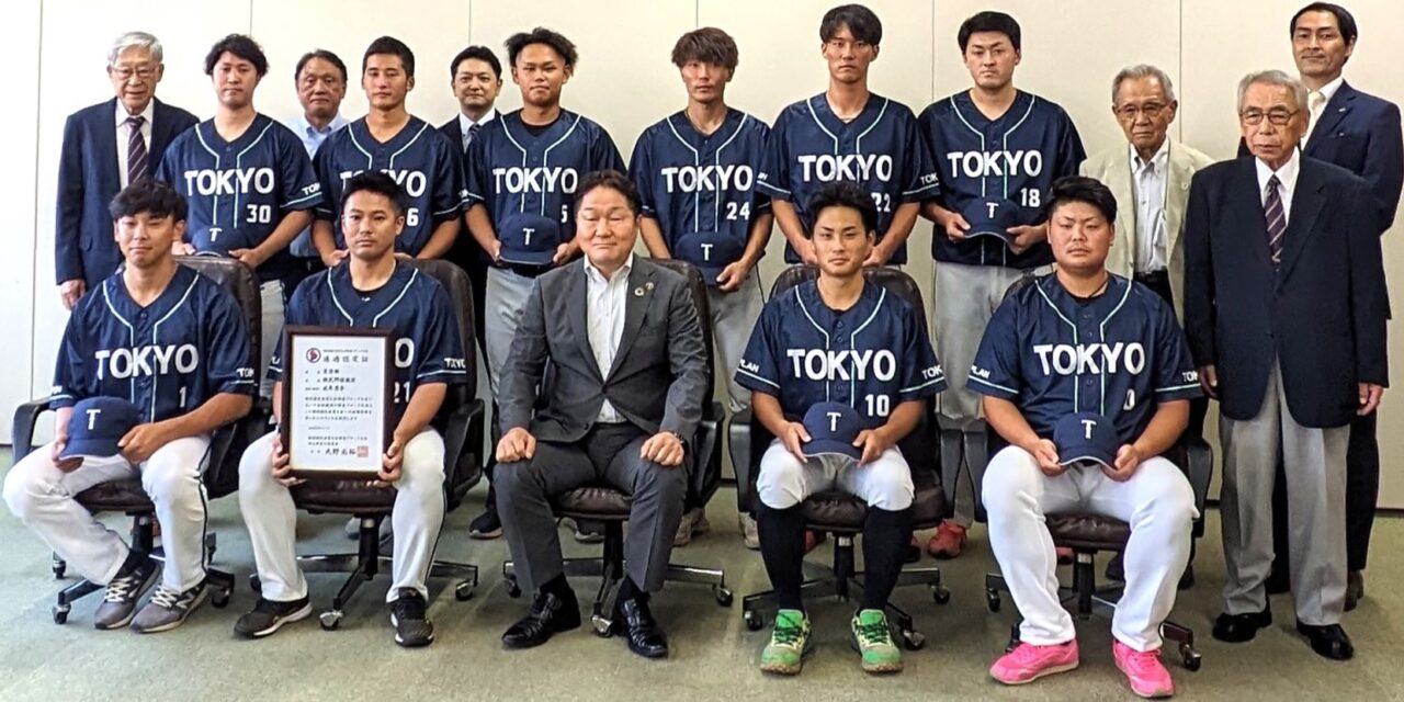 軟式野球部が稲城市長を表敬訪問しました！